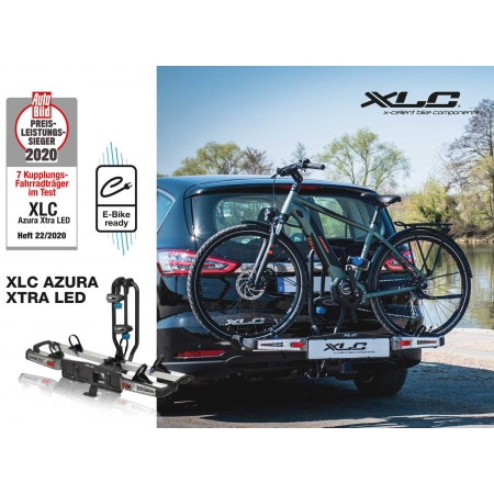 Składany, uchylny bagażnik rowerowy - XLC AZURA XTRA LED